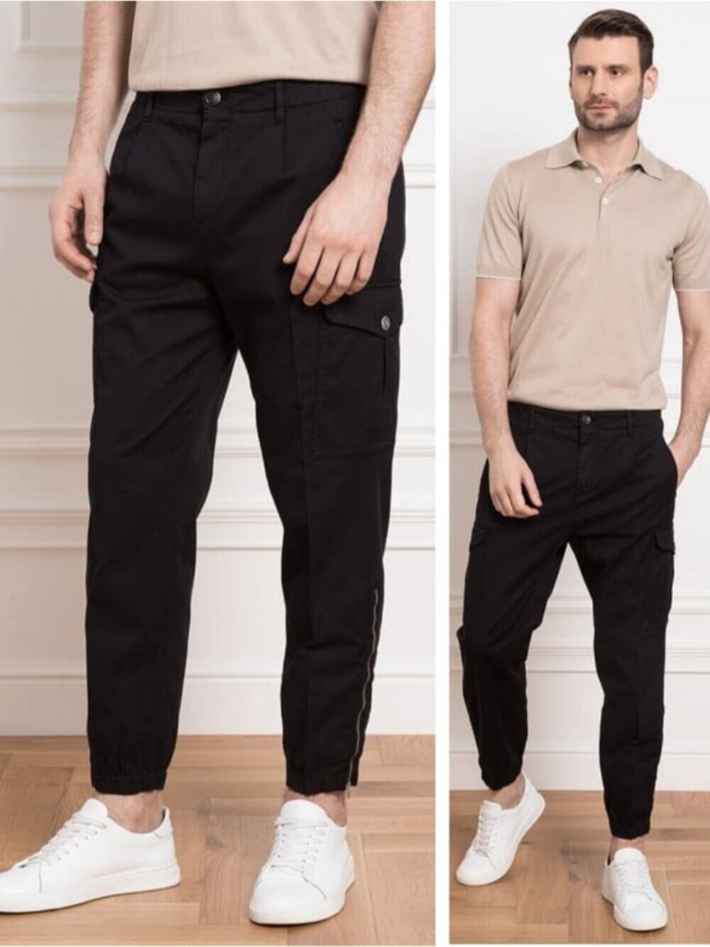 BRUNELLO CUCINELLI Leisure Fit Black Cargo Men's Pants US 32